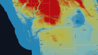 NAVD88 Ground Surface Elevations (ft) -Caloosahatchee (SFWMD)